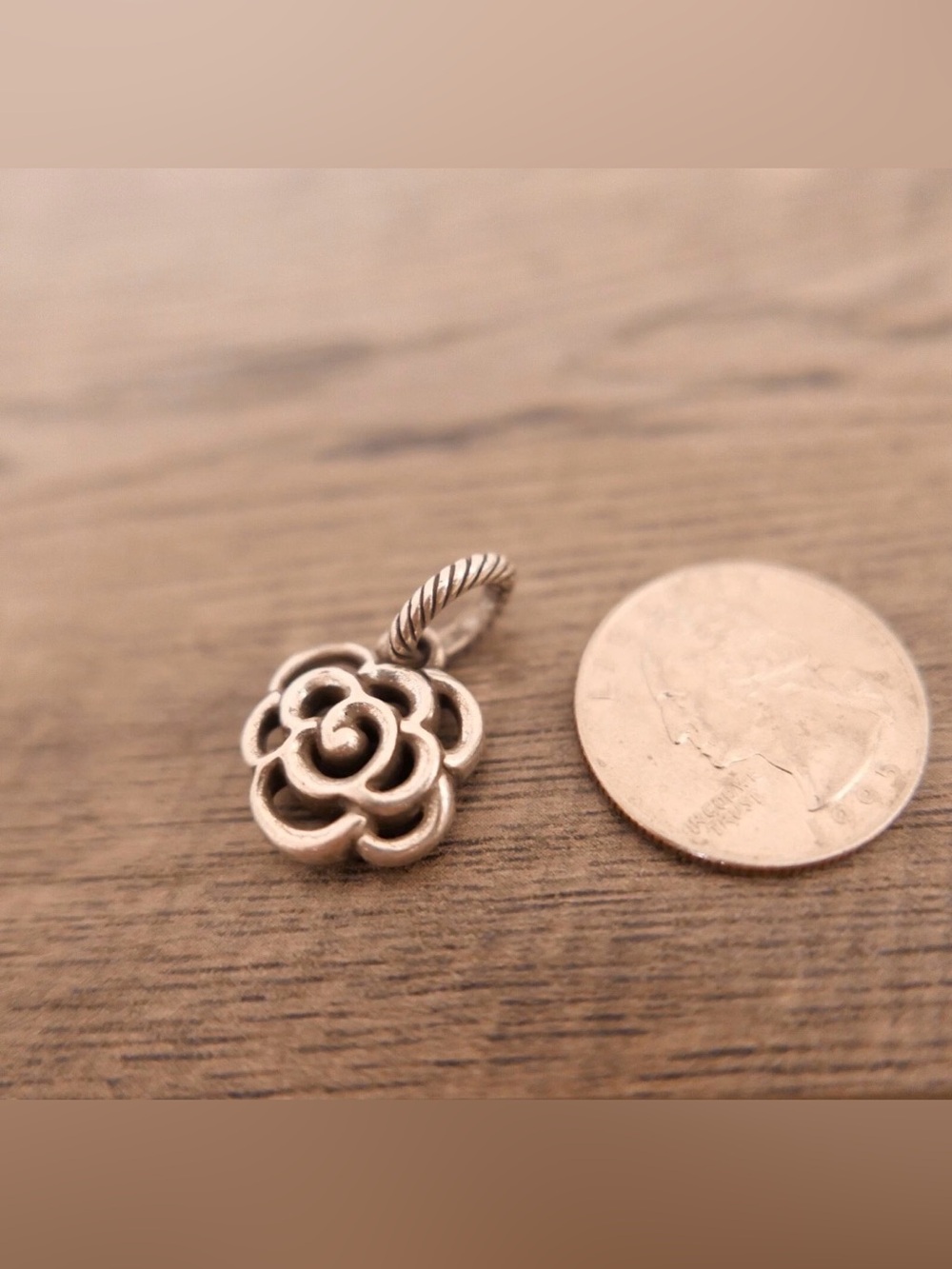 🌹 Brighton Silver Rose Charm RARE/RETIRED - only 1 left!